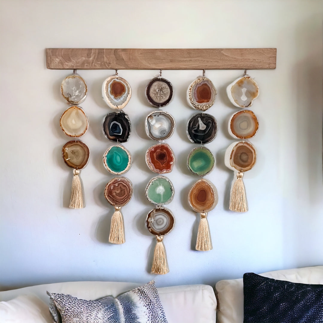 OCEAN AGATE GARLAND,Blue/Teal selling Boho Wall Hanging,Boho Decor,Boho Wall Decor,Agate Wall Hanging,Indie Wall Decor,Agate Suncatcher,Suncatcher