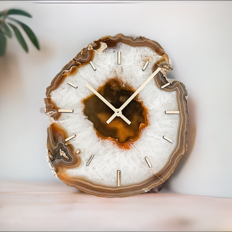 8-13 Inch Artisan Agate Wall Clock (Choose Slice)