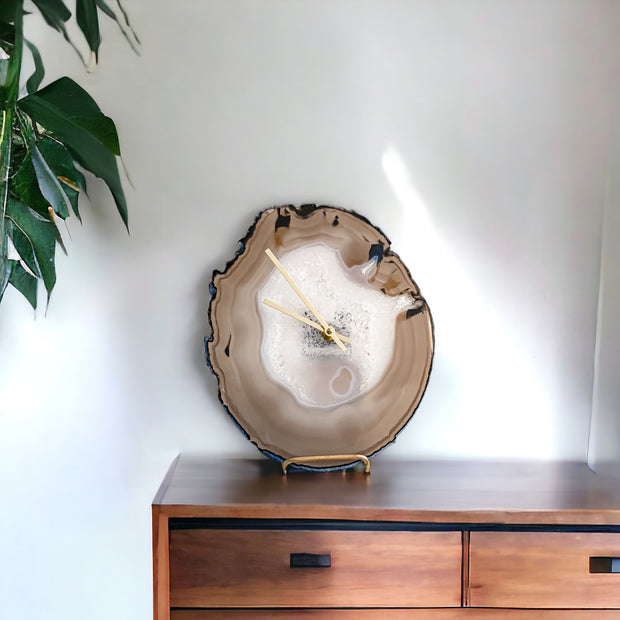 11.5-Inch Natural Agate Wall Clock (Ready to Ship)