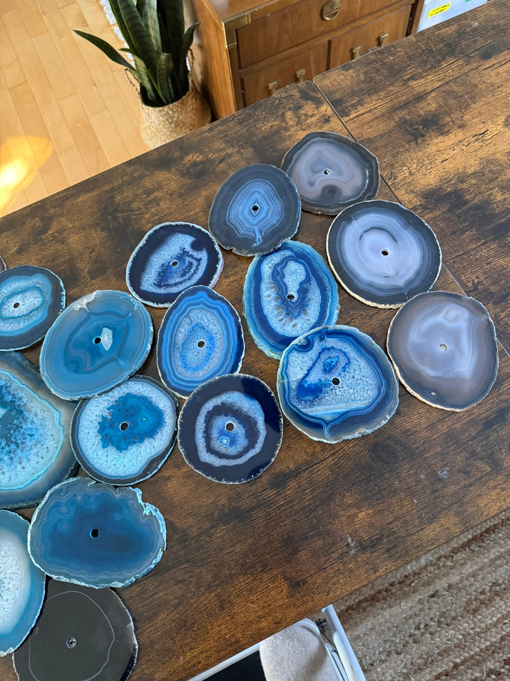 29-Piece Gray Blue Agate Dimensional Wall Art