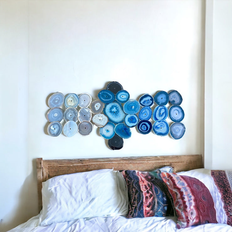 29-Piece Gray Blue Agate Dimensional Wall Art