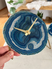 Blue Artisan Agate Clock (Choose Slice)