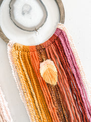 Sunset Ombre Agate Dreamer – Handcrafted Boho Wall Hanging (Ready to Ship)