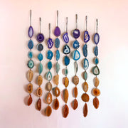 Petite Chakra Agate Garland – Handcrafted Boho Wall Hanging