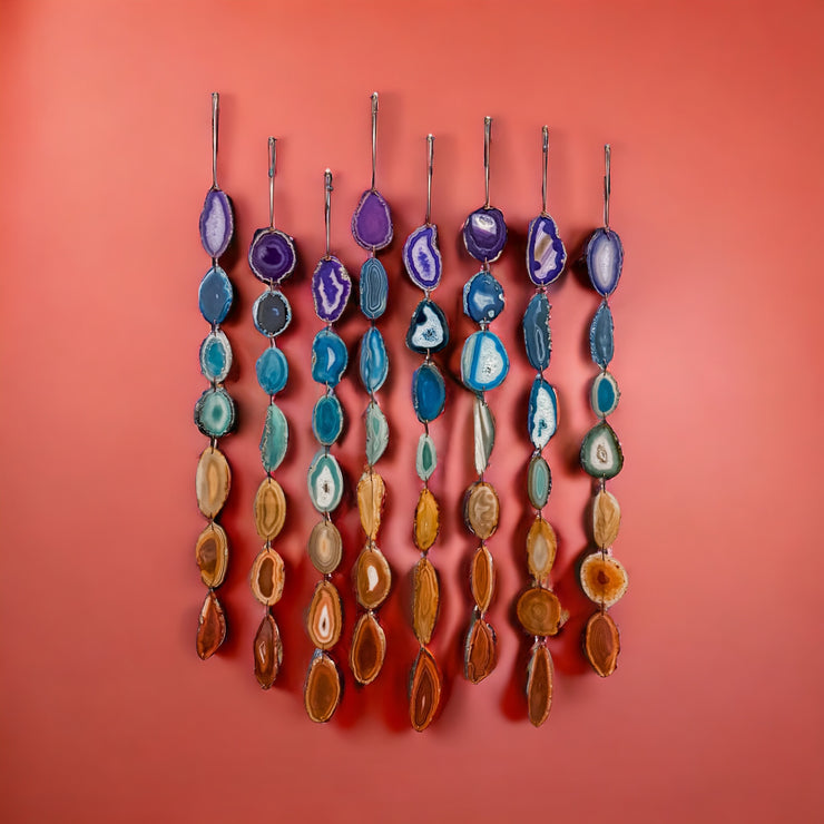 Petite Chakra Agate Garland – Handcrafted Boho Wall Hanging