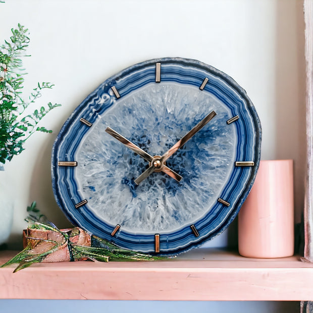 8-Inch Blue Agate Wall Clock