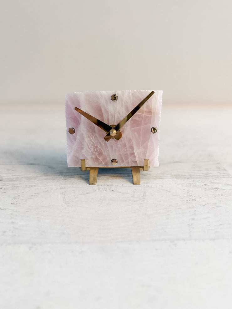 Mini Rose Quartz Clock No. 2 (Ready to Ship)