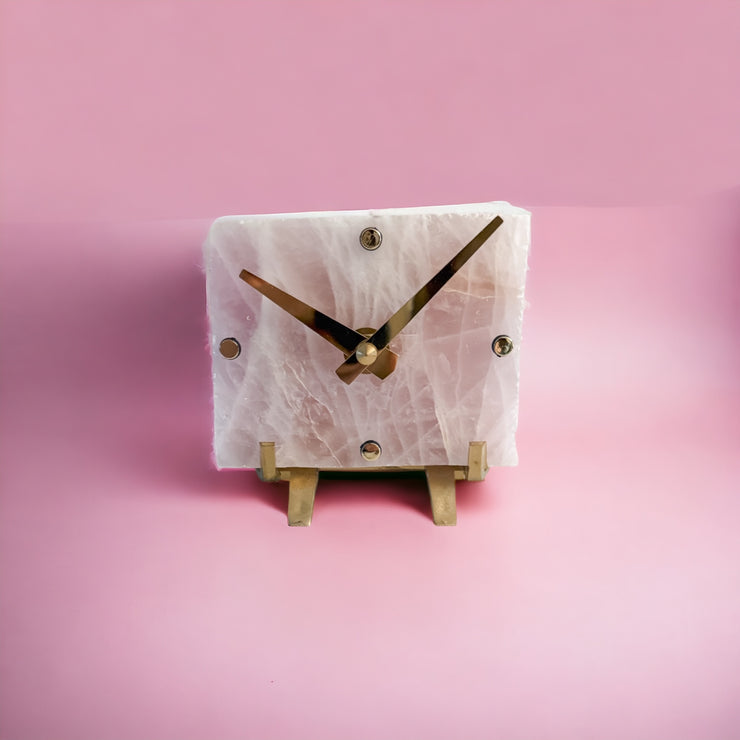 Mini Rose Quartz Clock No. 2 (Ready to Ship)