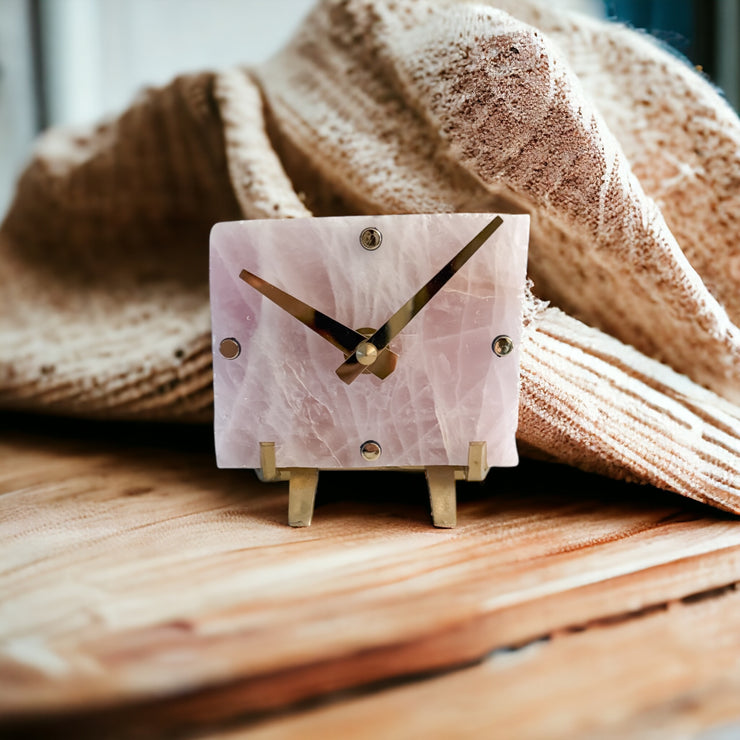 Mini Rose Quartz Clock No. 2 (Ready to Ship)