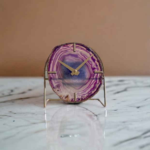 Agate Desk Clock (Choose Color)