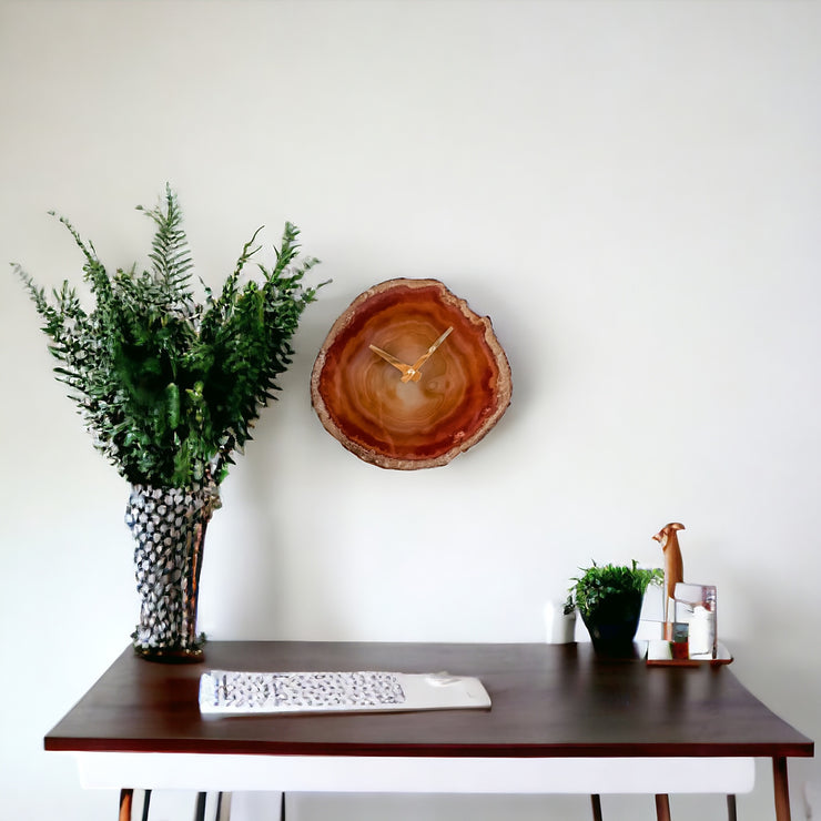 7-Inch Amber Agate Clock (Ready to Ship)