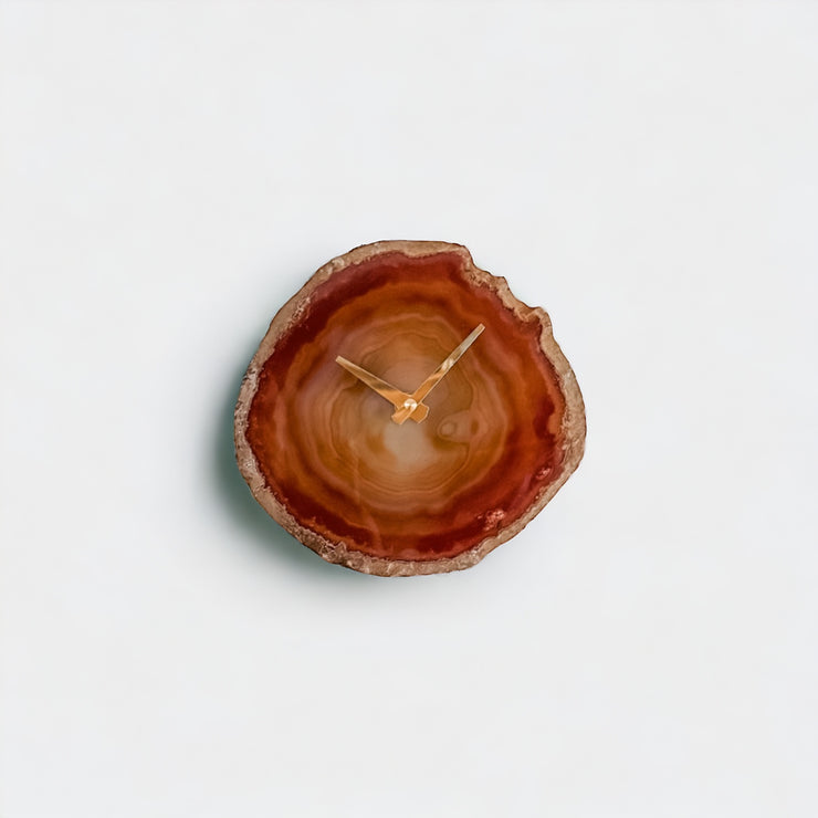 7-Inch Amber Agate Clock (Ready to Ship)