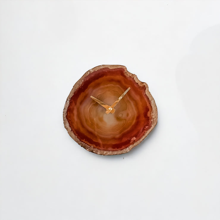 7-Inch Amber Agate Clock (Ready to Ship)