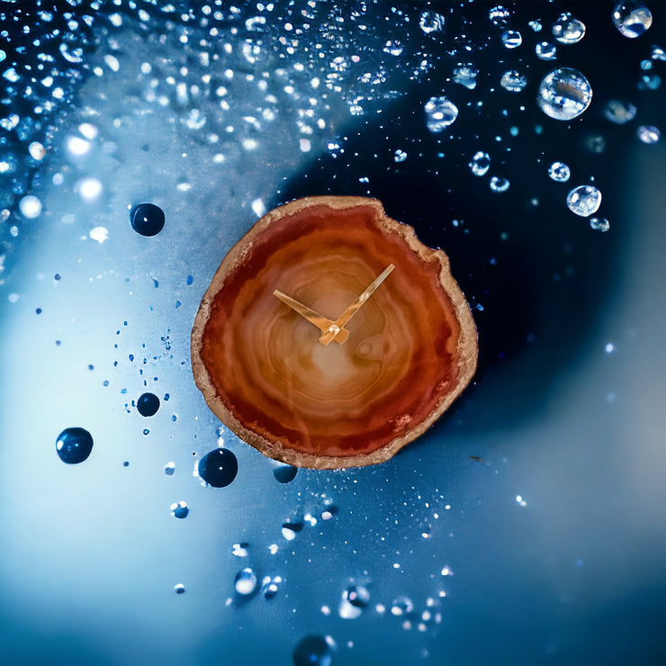 7-Inch Amber Agate Clock (Ready to Ship)