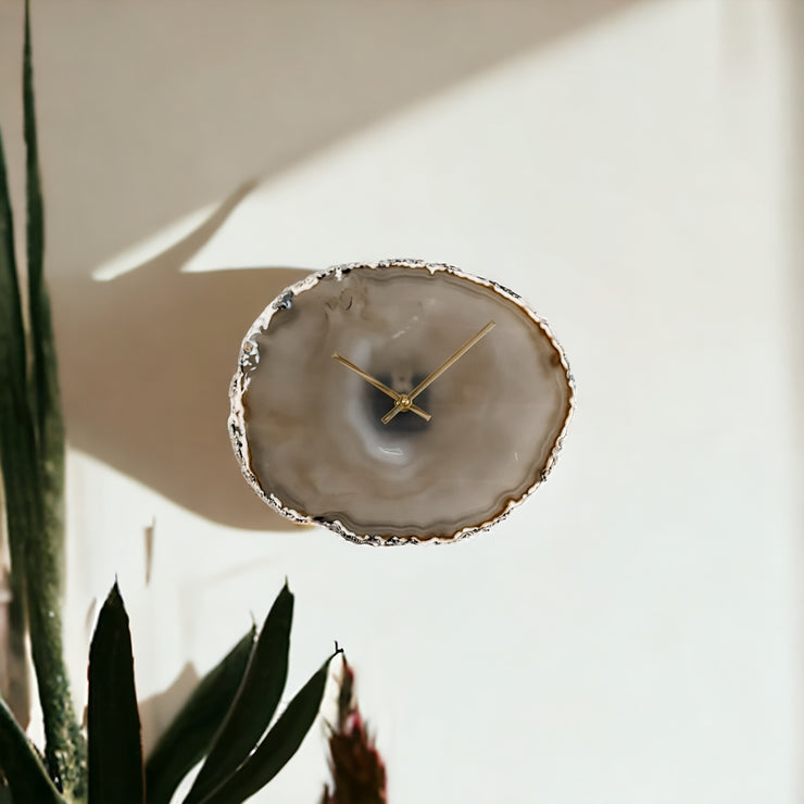 12.5-Inch Natural Agate Clock No. 1 (Ready to Ship)