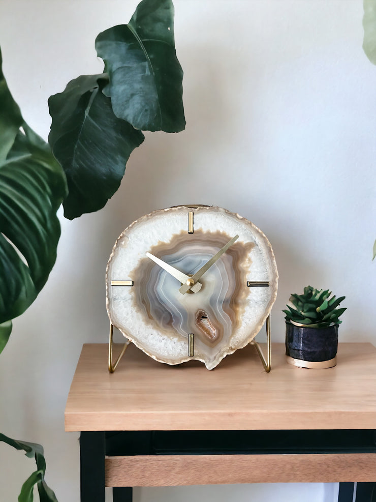 Natural Artisan Agate Clock (Choose Slice)