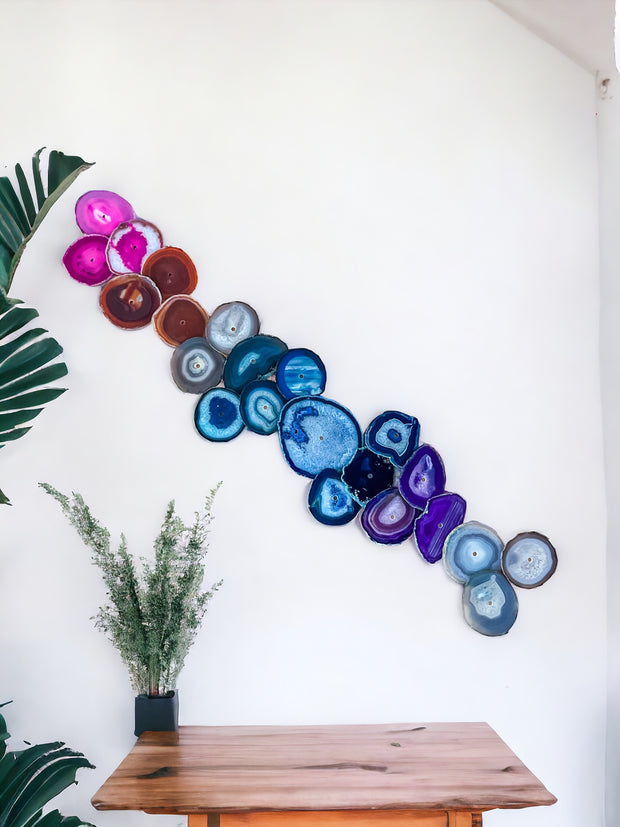 22-Piece Rainbow Agate Dimensional Wall Art