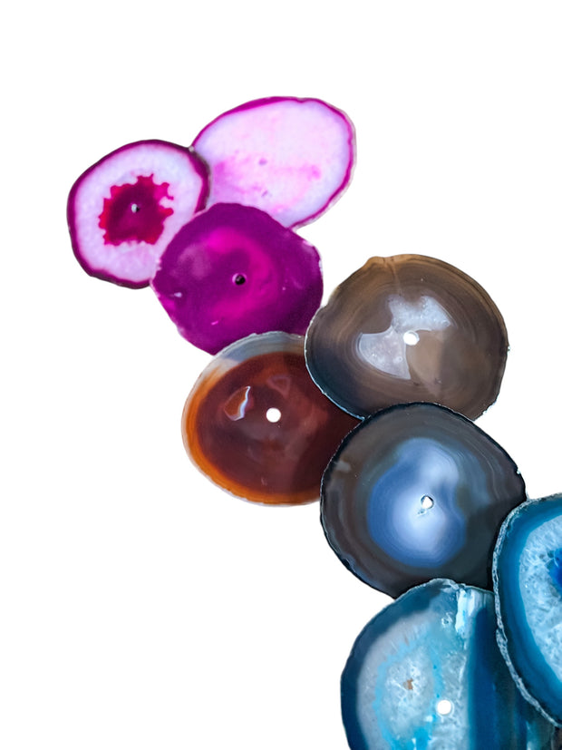 21-Piece Rainbow Agate Dimensional Wall Art