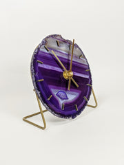 Purple Artisan Agate Clock (Choose Slice)