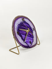 Purple Artisan Agate Clock (Choose Slice)