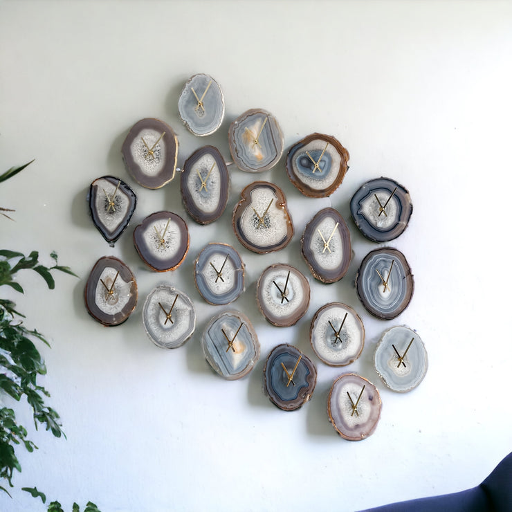 8-13 Inch Artisan Agate Wall Clock (Choose Slice)