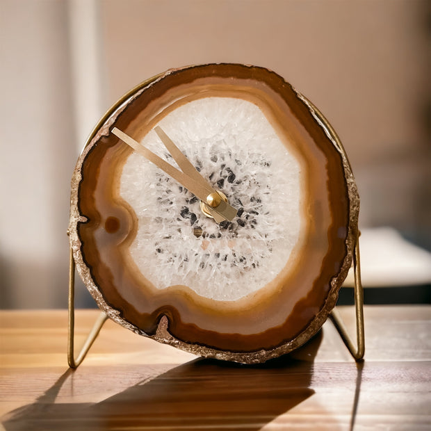 Natural Artisan Agate Clock (Choose Slice)