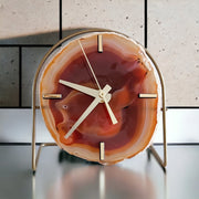 Amber/Red/Orange Agate Desk Clock - Mod North & Co.