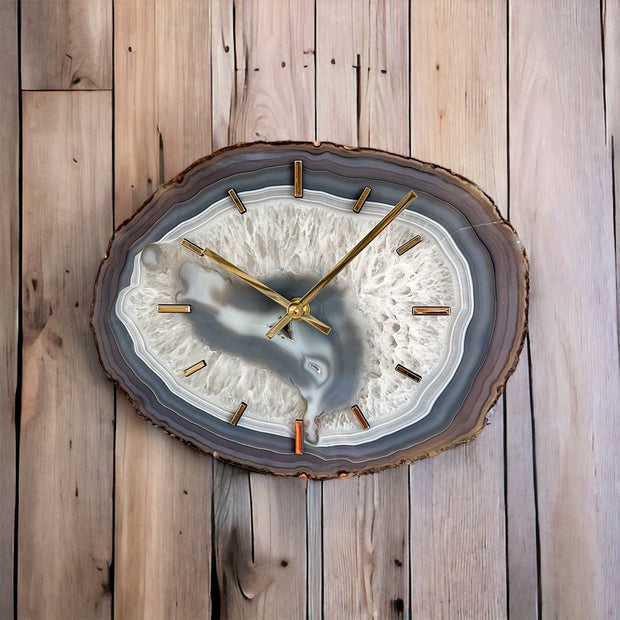 8-13 Inch Artisan Agate Wall Clock (Choose Slice)