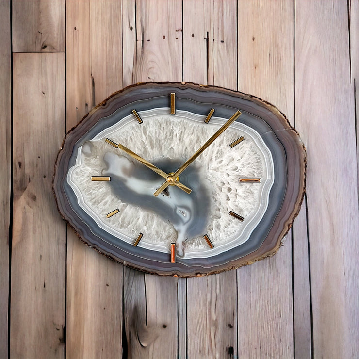 8-13 Inch Artisan Agate Wall Clock (Choose Slice)