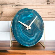 Teal/Aqua Agate Desk Clock - Mod North & Co.