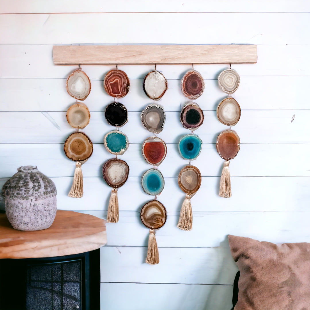 COPPER AGATE GARLAND,Gray/Amber/Brown Agate,Boho Wall Hanging,Boho Decor,Boho Wall Decor,Agate hotsell Wall Hanging,Indie Wall Decor,Suncatcher