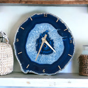 8-13 Inch Agate Wall Clock - Handcrafted Artisan Timepiece (Choose Slice)