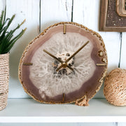 8-Inch Natural Agate Wall Clock