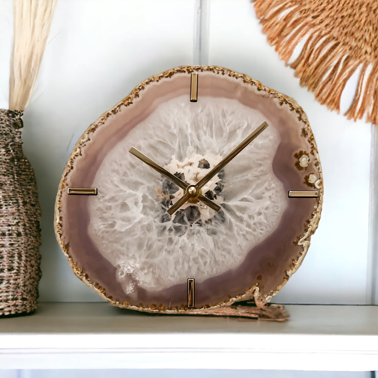 8-Inch Natural Agate Wall Clock