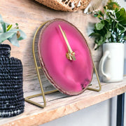 Pink Artisan Agate Clock (Choose Slice)