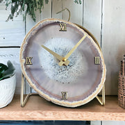 Gray/Charcoal Agate Desk Clock - Mod North & Co.