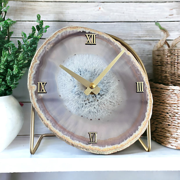 Agate Desk Clock (Choose Color)