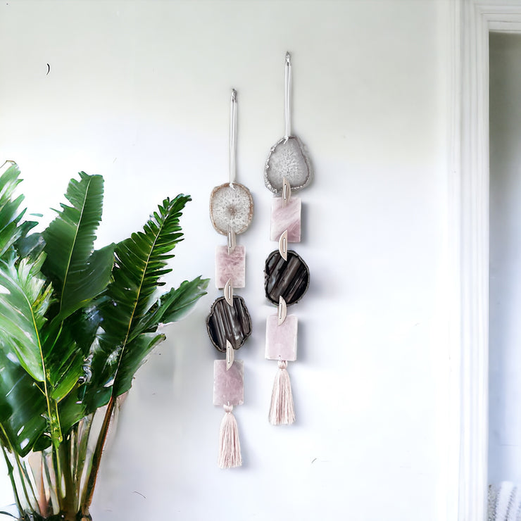 Agate x Rose Quartz Wall Hanging (A)