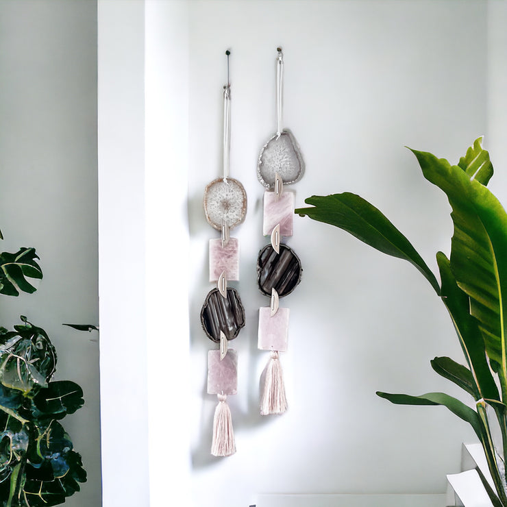 Agate x Rose Quartz Wall Hanging (A)