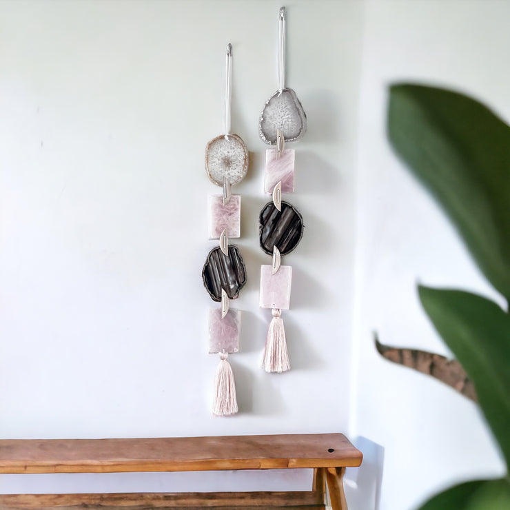 Agate x Rose Quartz Wall Hanging (A)