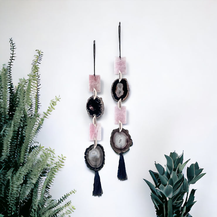 Agate x Rose Quartz Wall Hanging (B)