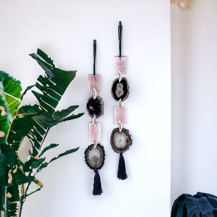 Agate x Rose Quartz Wall Hanging (B)