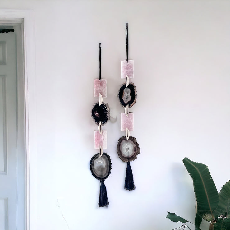 Agate x Rose Quartz Wall Hanging (B)