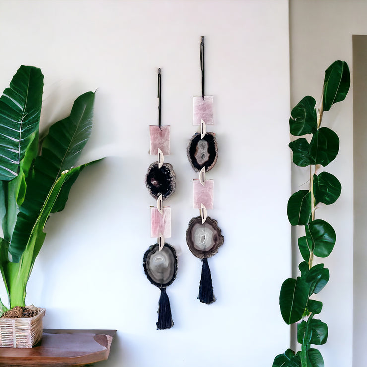 Agate x Rose Quartz Wall Hanging (B)