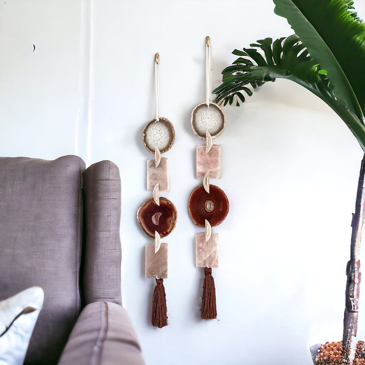 Agate x Rose Quartz Wall Hanging (C)