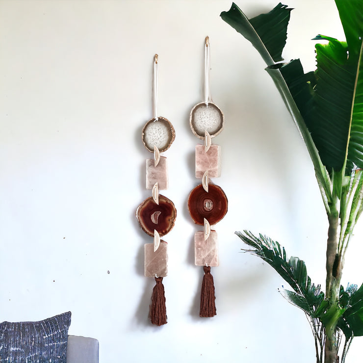 Agate x Rose Quartz Wall Hanging (C)