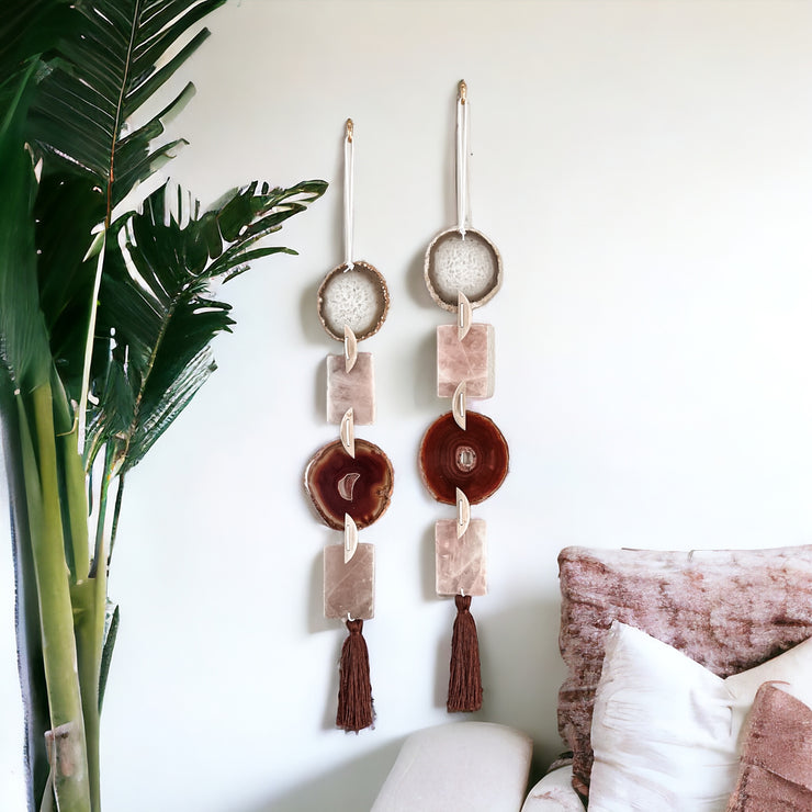 Agate x Rose Quartz Wall Hanging (C)