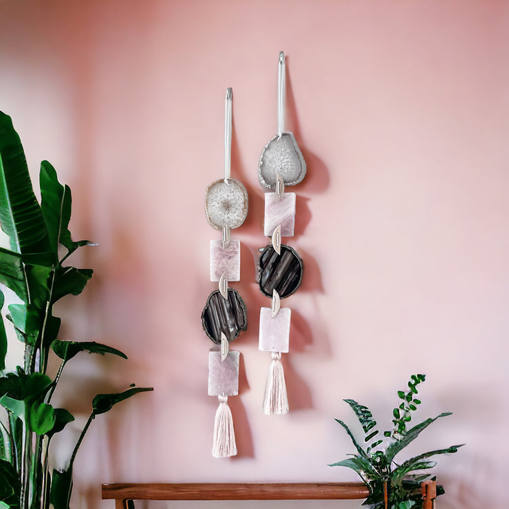 Agate x Rose Quartz Wall Hanging (A)