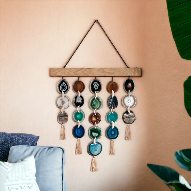 Jackson Uma Agate Wall Hanging (24 Inch) – Handcrafted Boho Wall Décor