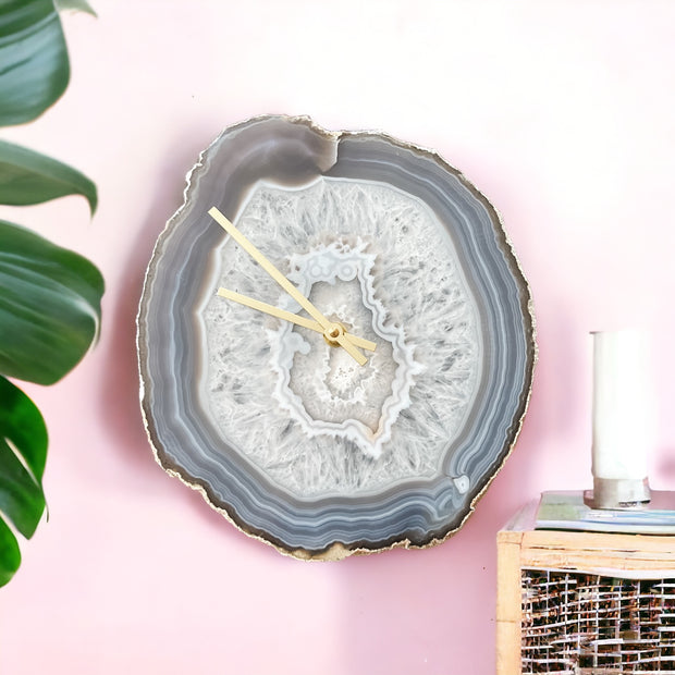 11-Inch Gray Agate Wall Clock